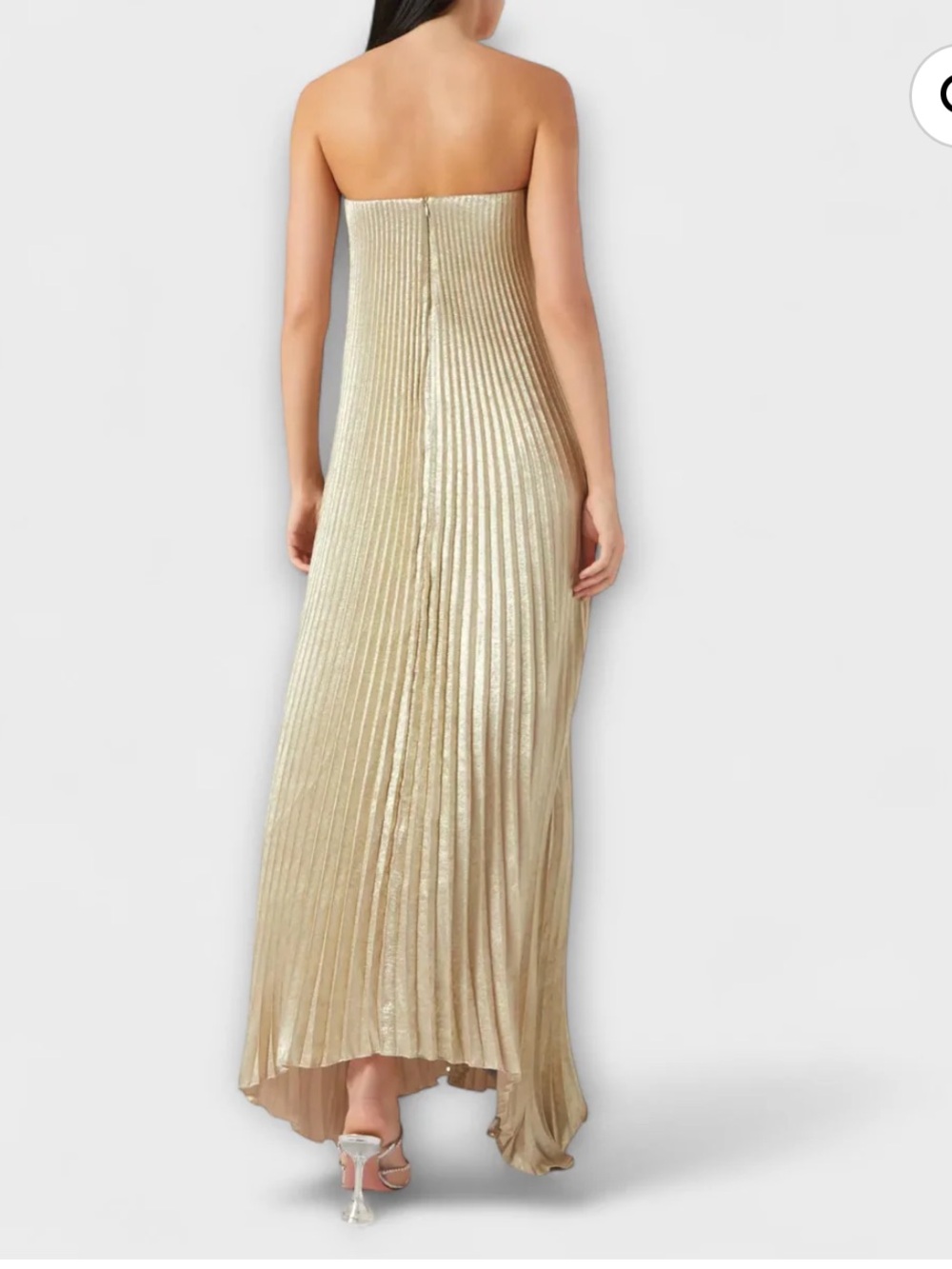 Source Unknown Gold Strapless Pleated Maxi Dress - Picture 2 of 6
